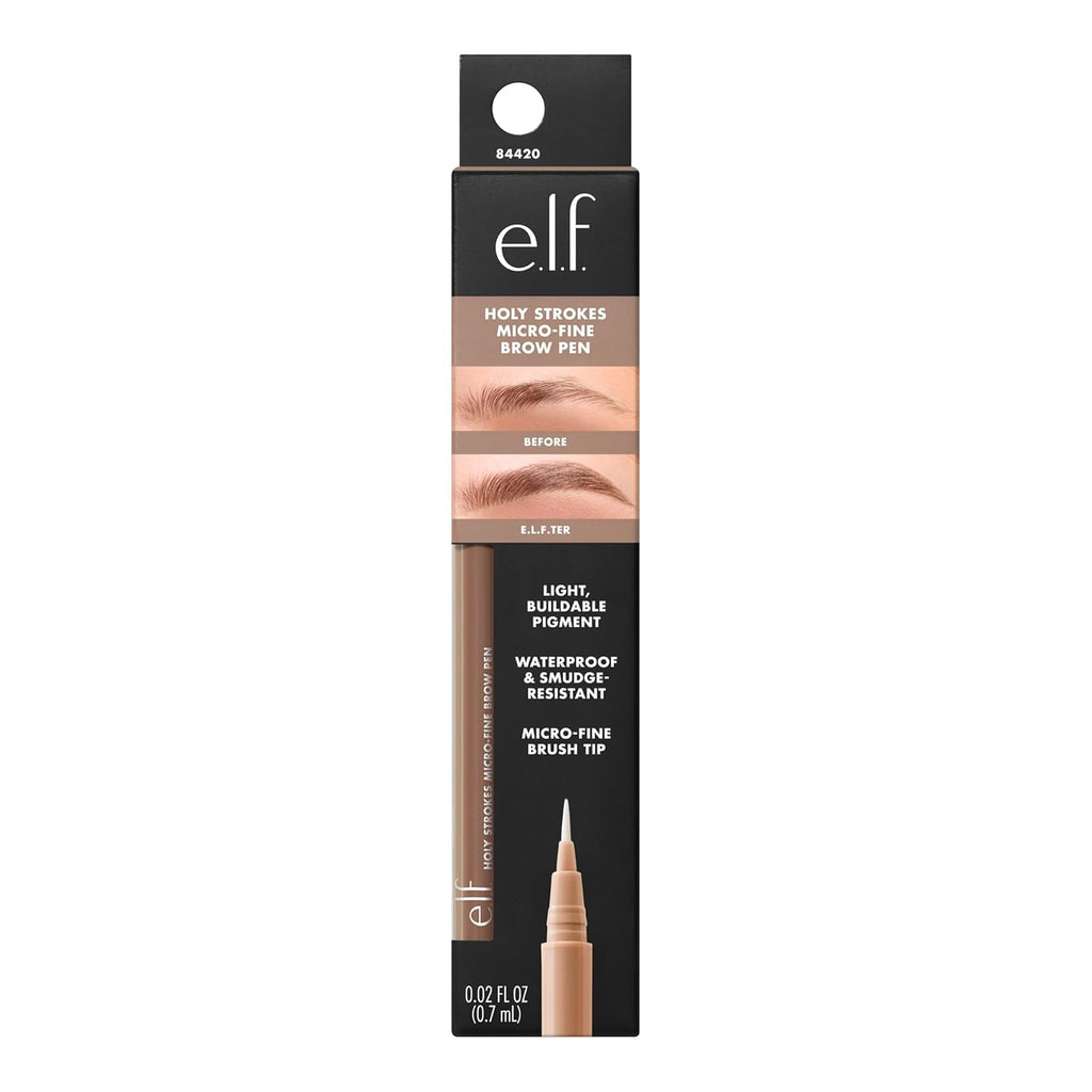 e.l.f. Holy Strokes Micro-Fine Brow Pen, Liquid Waterproof Eyebrow Makeup For Detailing & Adding Dimension, Vegan & Cruelty-Free, Blonde