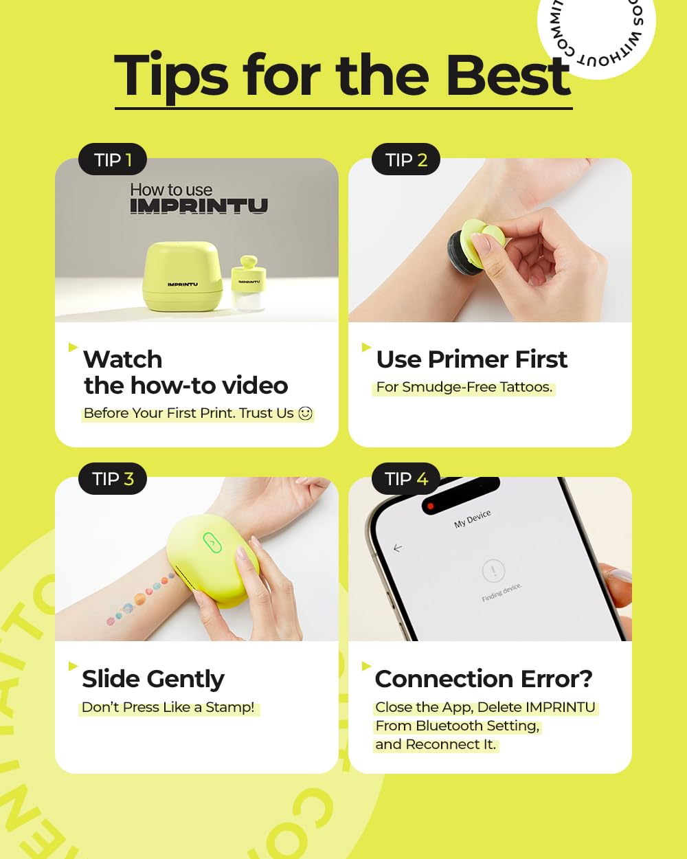 Temporary Tattoo Printer - Full Set, Mini Portable Compact Tattoo Device with 100% Cosmetic Full Color, Vegan Cruelty-Free Hypoallergenic, Custom Creative Tattoo Design with iOS/Android