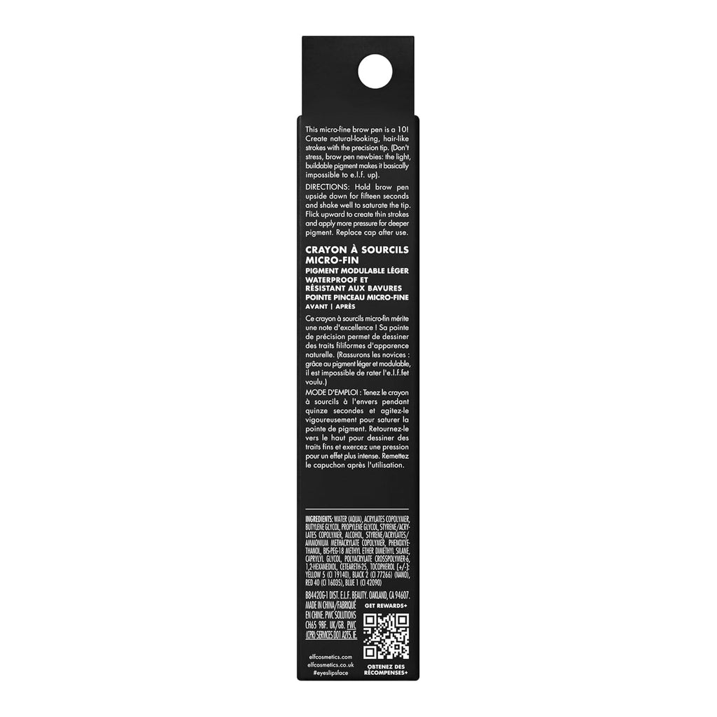 e.l.f. Holy Strokes Micro-Fine Brow Pen, Liquid Waterproof Eyebrow Makeup For Detailing & Adding Dimension, Vegan & Cruelty-Free, Blonde
