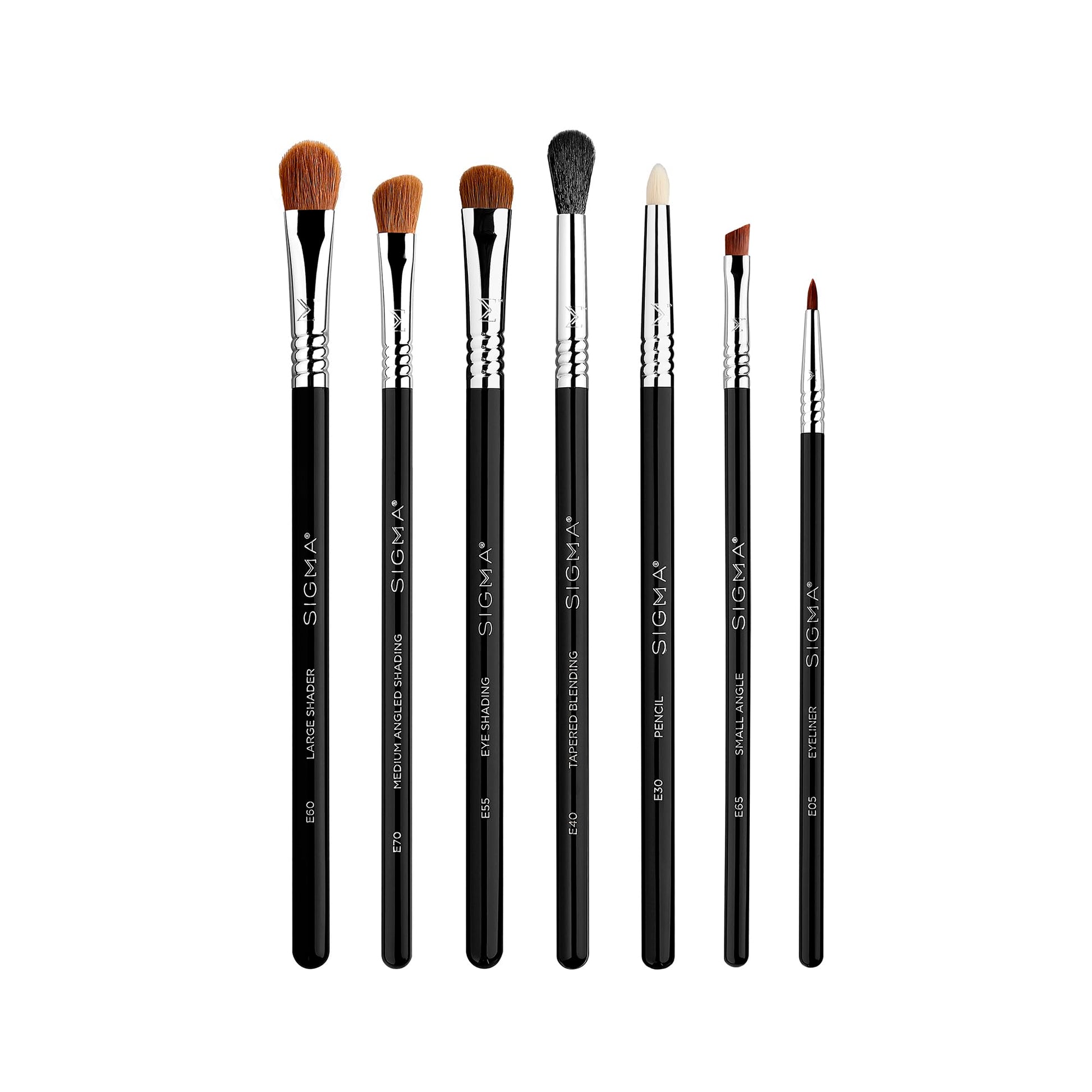 Sigma Beauty Essential Makeup Brushes Set – Professional Grade Makeup Brush Set with Premium Fibers and Sleek, Durable Handles for Face & Eyes, Includes 12 CK001 Black Makeup Brushes