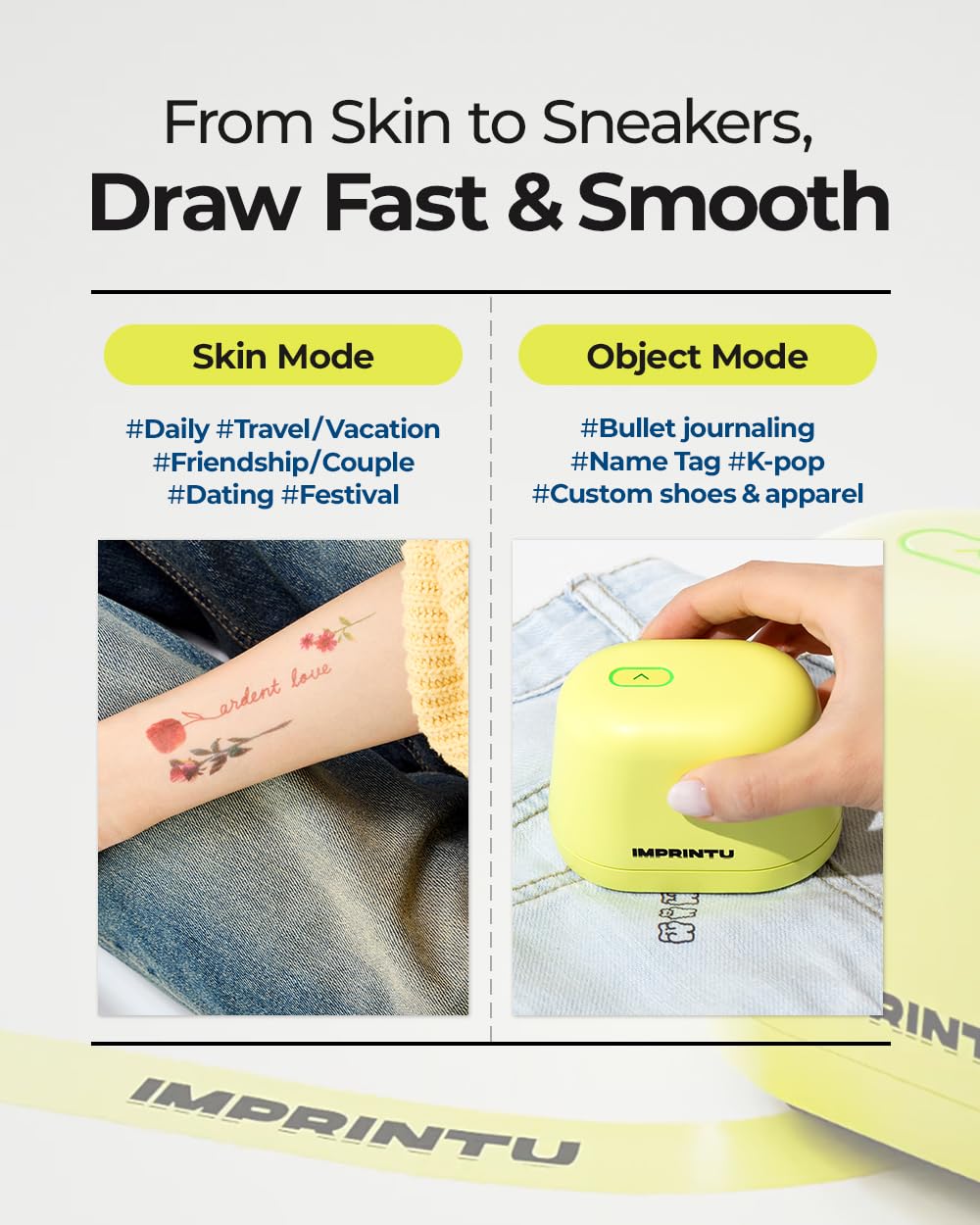 Temporary Tattoo Printer - Full Set, Mini Portable Compact Tattoo Device with 100% Cosmetic Full Color, Vegan Cruelty-Free Hypoallergenic, Custom Creative Tattoo Design with iOS/Android