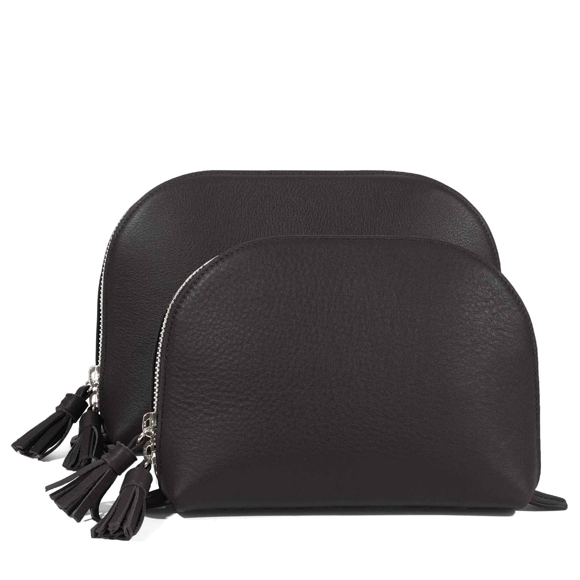 Leatherology Cognac Clamshell Makeup Bag Set