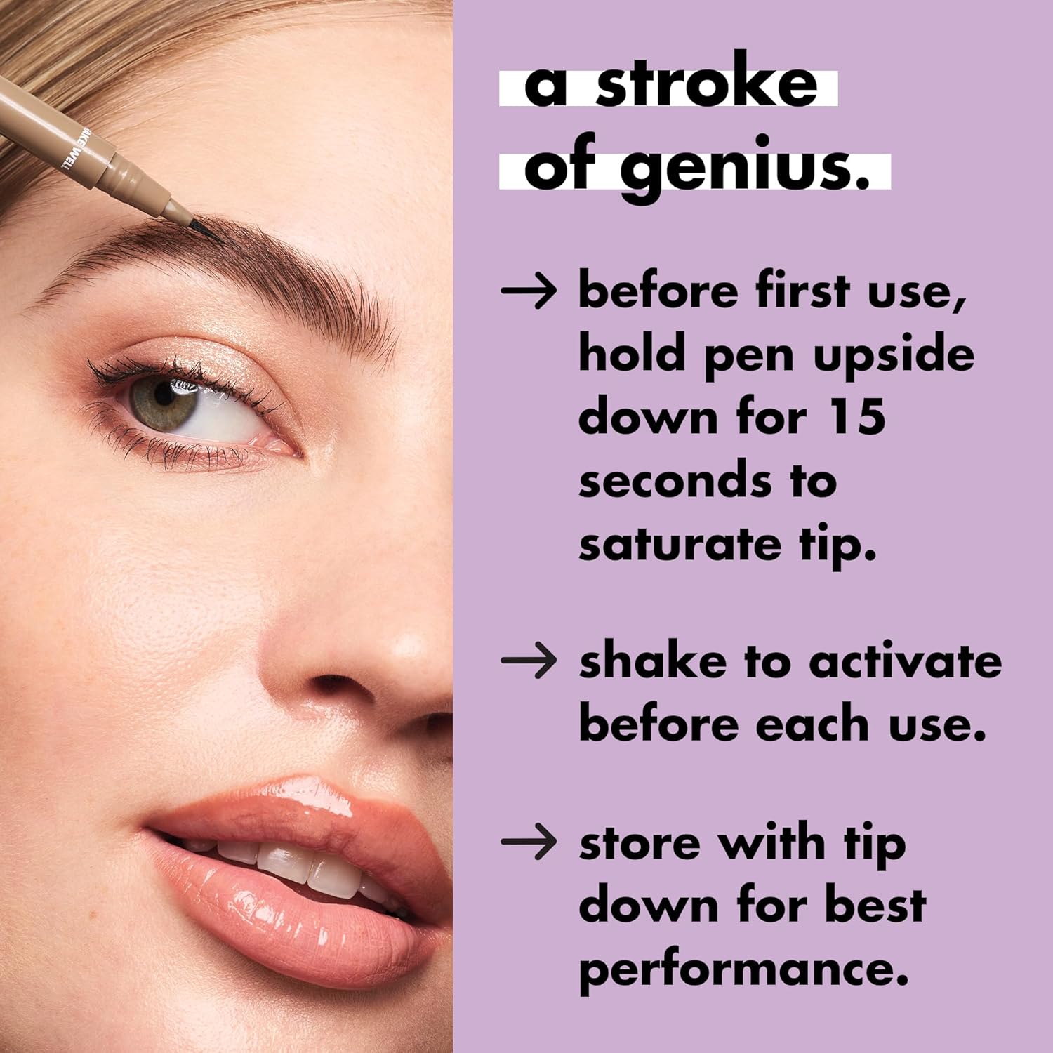 e.l.f. Holy Strokes Micro-Fine Brow Pen, Liquid Waterproof Eyebrow Makeup For Detailing & Adding Dimension, Vegan & Cruelty-Free, Blonde