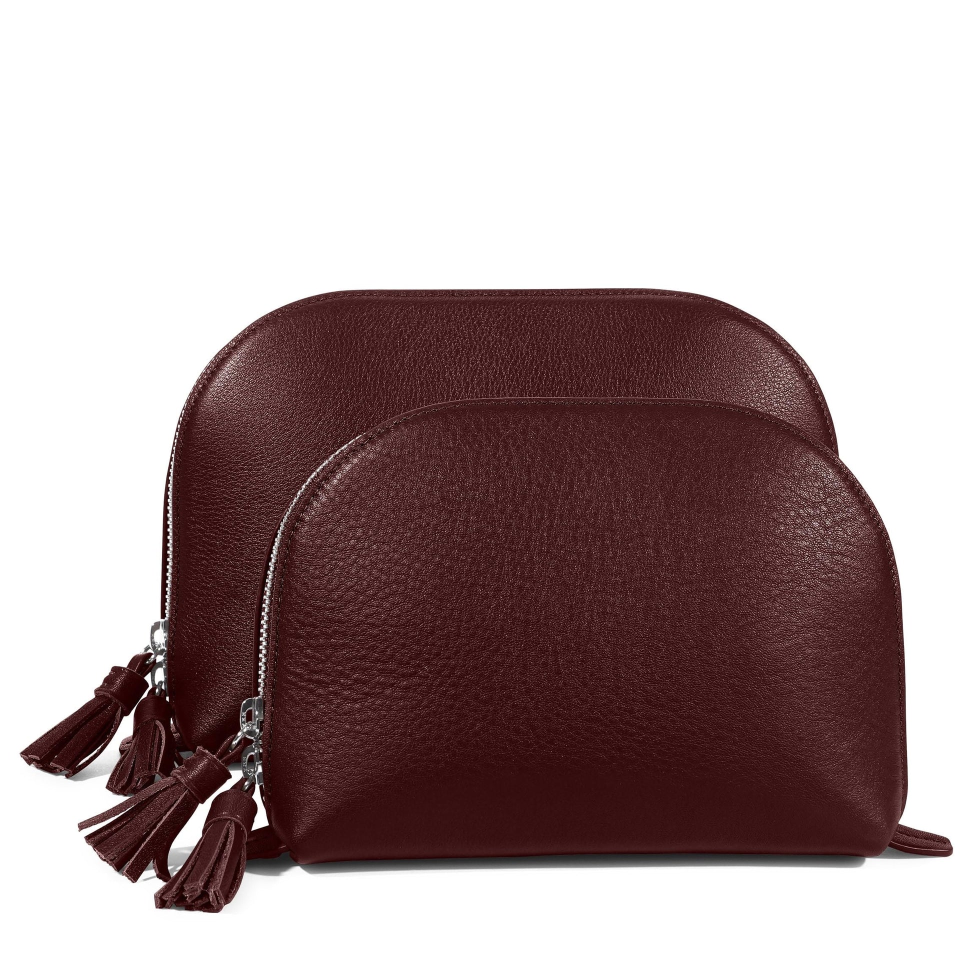Leatherology Cognac Clamshell Makeup Bag Set